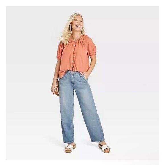 Women's High-Rise Straight Jeans - Universal Thread Medium Wash 0 Target - Picture 2 of 6